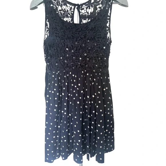 Anthropologie Moulenette Soares Polka Dot Dress Navy White - Picture 5 of 6